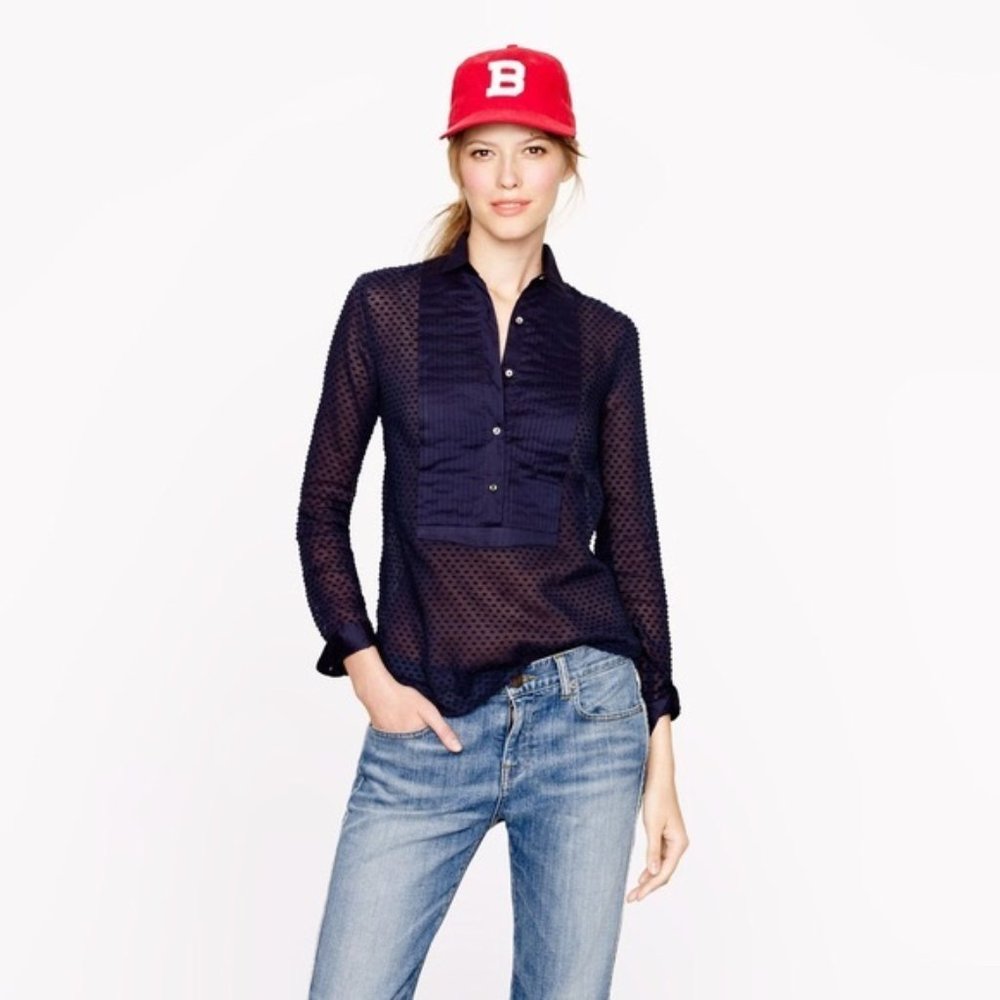 J. Crew Swiss dot shirt